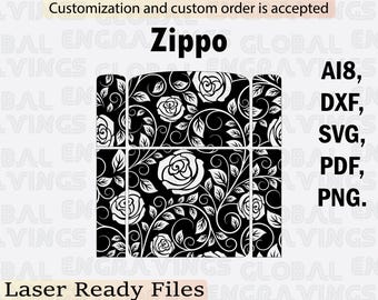 Zippo Lighter Engraving Design SVG, Classic Flip Top Lighter Vector work.