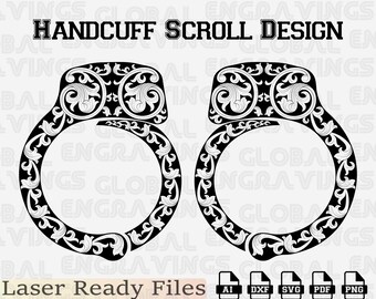 M100-1 Handcuffs Laser Engraving Design.