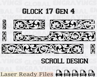 Glock 17 Gen 4 Laser Stippling File SVG, G17 Gen4 Grip Texture Design, SVG DXF LightBurn for Fiber Laser, Digital Download.