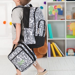 Boys Personalized Backpack and Lunch Box Set - Monogrammed Backpack & Lunchbox Set ~ Boy&#39;s Monogrammed Book Bag and Lunch Box ~ Techni-Cool