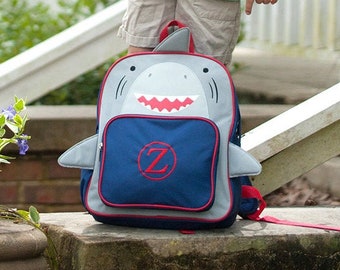 Personalized Preschool Backpack ~ Boy's Monogrammed Toddler Backpack ~ Personalized Toddler Bag ~ Monogram Shark Preschool Backpack