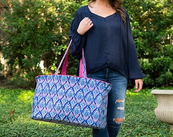Personalized Large Patterned Utility Tote Bag: Monogrammed Ultimate Tote ~ FREE PERSONALIZATION