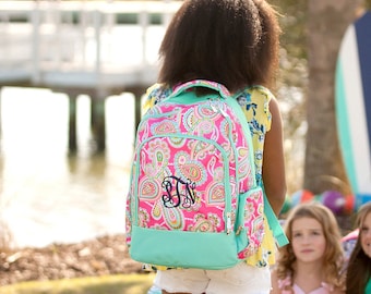 Girl's Monogrammed Backpack ~ Personalized Paisley Backpack ~ Personalized Book Bag ~ Monogram Backpack for Girls ~ Lizzie ~ Monogrammed Bag