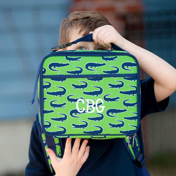 Boy's Personalized Lunchbox ~ Monogrammed Lunchbox for Boys ~FREE Personalization~ Monogrammed Lunch Tote ~ Personalized Lunchbox ~ Gator