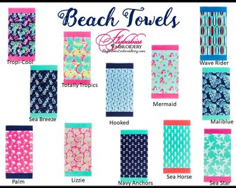 Beach Towel Monogram Etsy
