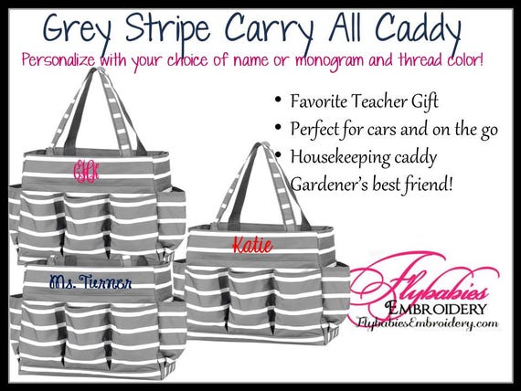 Monogrammed Carry All Caddy: Personalized Tote Bag Organizer