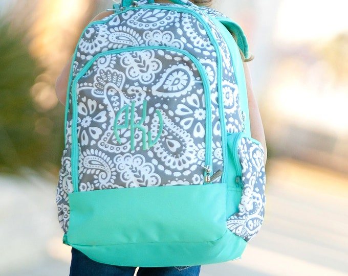 Monogrammed Backpack for Girls Parker Paisley Backpack - Etsy