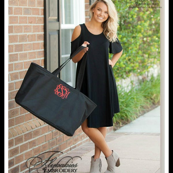 FREE Personalization ~ Personalized Large Utility Tote Bag ~ Monogrammed Ultimate Tote ~ Monogrammed Utility Tote ~ quick ship ~ 4 colors!