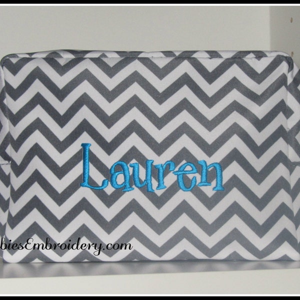 SALE ~ Personalized Cosmetic Bag ~ Personalized Toiletry Bag ~ Chevron Toiletry Bag ~ Easter Gift ~ Graduation ~ Sorority Gift