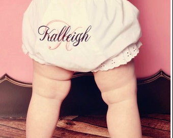 Monogrammed Baby Bloomers ~ Personalized Diaper Cover ~ Monogrammed Diaper Cover ~ Personalized Bloomers ~ Monogrammed Bloomer - Quick Ship