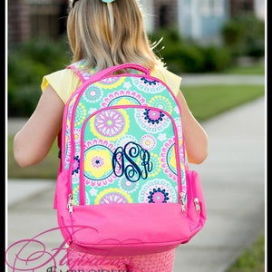 Girls Monogrammed Backpack ~ Personalized Backpack for Girls ~ Piper Flowers Backpack ~ Monogrammed Book Bag ~ FREE Personalization
