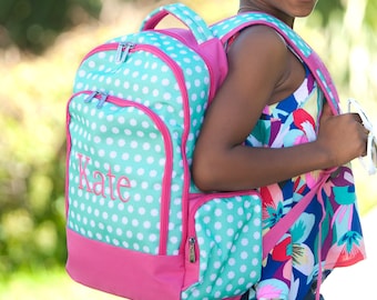 Monogrammed Book Bag for Girls ~ FREE Personalization ~ Personalized Girl's Backpack ~  Personalized Backpack ~ Girl's Bookbag ~ Quick ship