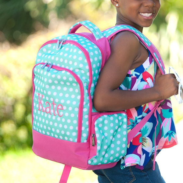 Monogrammed Book Bag for Girls ~ FREE Personalization ~ Personalized Girl's Backpack ~  Personalized Backpack ~ Girl's Bookbag ~ Quick ship