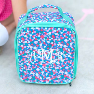 Girls Confetti Lunchbox, Personalized Monogram Lunch Tote