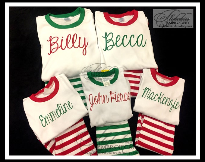 Personalized Family Christmas Pajamas - Personalized PJs - Matching Family PJs ~FREE Personalization~ Custom Family Christmas Pajamas