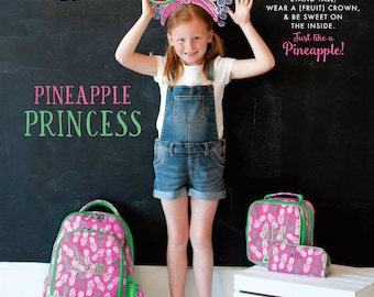 Back to School Set - Pineapple Backpack, Lunchbox, and Pencil Case - FREE personalization