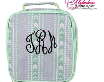 Personalized Insulated Lunchbox: Boho Monogram Lunch Bag