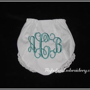 Monogrammed Baby Bloomers Personalized Baby Bloomers Personalized Diaper Cover Monogrammed Diaper Cover White Monogrammed Bloomers image 6