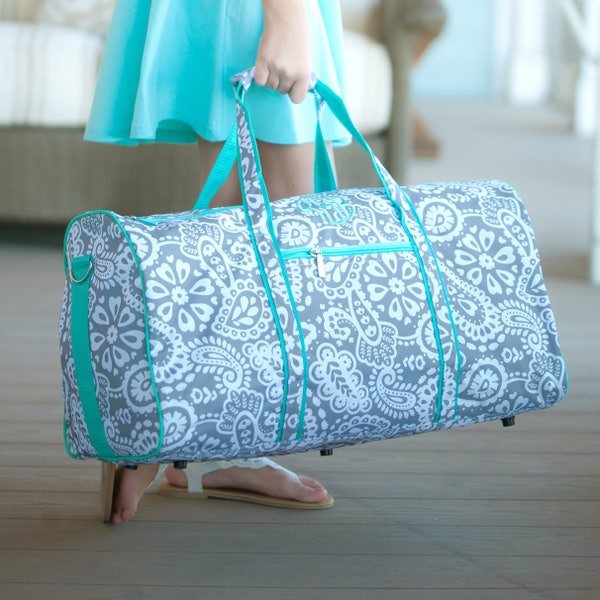 Personalized Duffel Bag ~ Girls Monogrammed Travel Bag ~ Monogrammed Paisley Duffel Bag ~ FREE Personalization ~ Quick ship ~ Parker Paisley