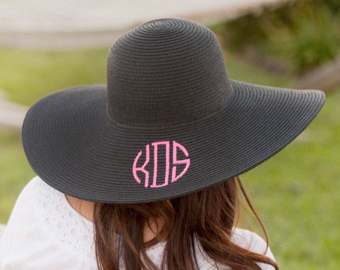 Monogrammed Beach Hat ~ Monogrammed Sun Hat ~ Personalized Sun Hat ~ Monogrammed Beach Hat ~ 8 color options ~ quick shipping!