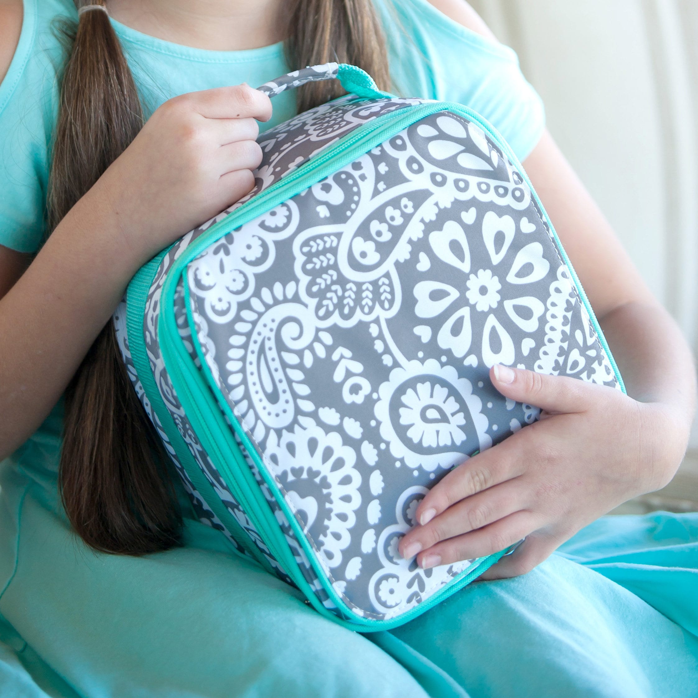 Girls Personalized Lunch Bag Monogrammed Lunch Box Preppy Etsy