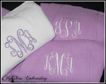 Monogrammed Spa Robe: Personalized Cotton Blend, Bridal Gift