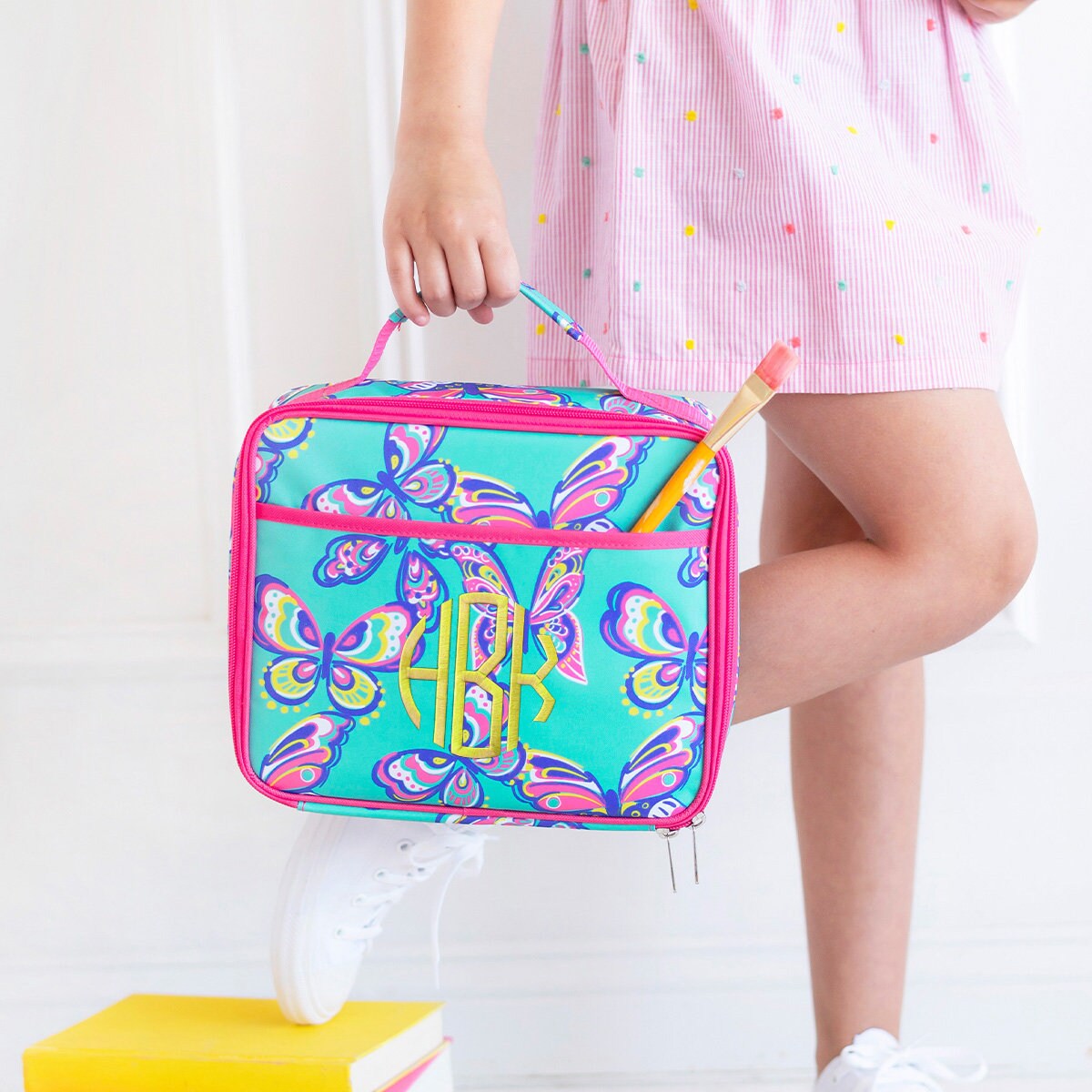 yoyoAmoy Insulated Lunch Bag, Aesthetic Flowers and Butterflies