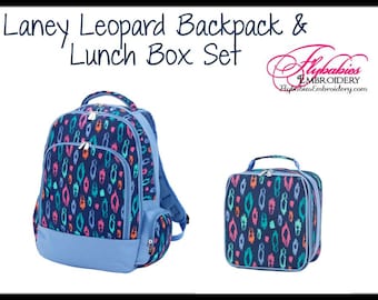Personalized Lainey Leopard Print Backpack & Lunchbox Set - CUSTOM