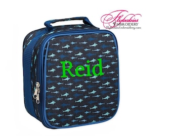 Personalized Shark Lunchbox: Monogrammed Insulated Lunch Bag