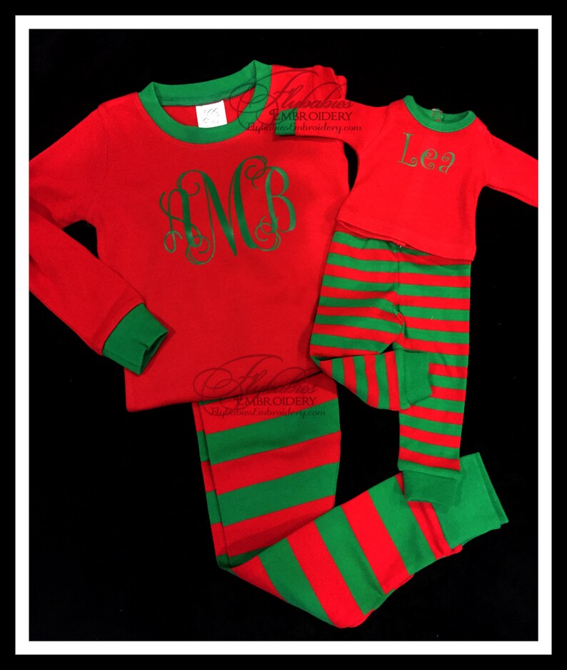 Matching Girl & Doll PJ Set Personalized Christmas Pajamas Etsy