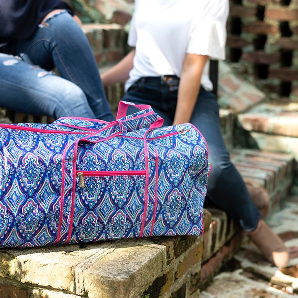 Personalized Duffel Bag ~ Girls Monogrammed Travel Bag ~ Monogrammed Gypsea Duffel Bag ~ Ladies Travel Bag ~ Boho Weekender Bag