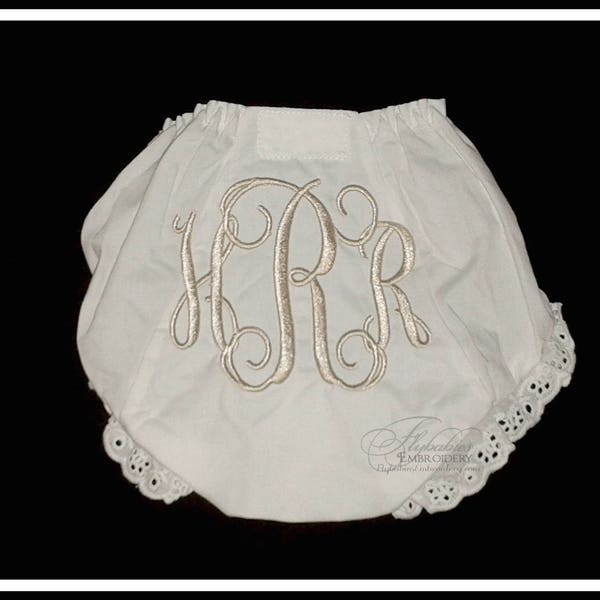 Personalized Baby Bloomers ~ Monogrammed Baby Bloomers ~ Monogrammed Champagne Bloomers ~ Personalized Diaper Cover ~ Monogrammed Bloomers