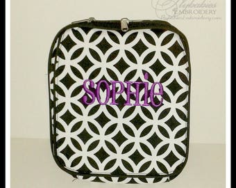 Personalized Lunch Bag: Black & White Monogrammed Lunchbox