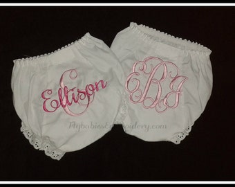 Set of 2 Personalized Diaper Covers ~ Monogrammed Baby Bloomers ~ Set of Monogrammed Diaper Covers ~ Personalized Nappy Covers - Mix & Match