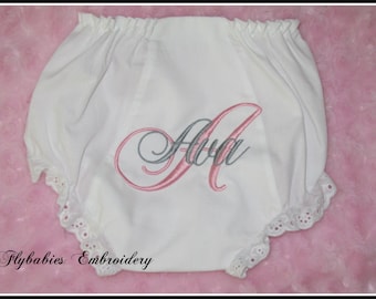 Personalized Baby Bloomers ~ Monogrammed Diaper Cover ~ Personalized Diaper Cover - Monogrammed Bloomers ~ Quick Shipping