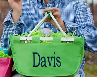 Monogrammed Mini Market Tote ~ Personalized Easter Basket ~ Personalized Market Tote ~ Monogrammed Market Tote ~ 11 colors ~ quick shipping!