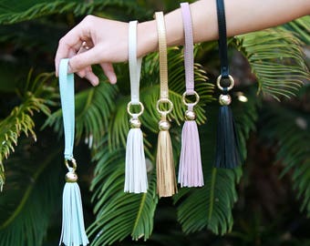 Tassel Keychain ~ Black Tassel ~ Black ~ Gold ~ Camel ~  Graduation Gift ~ Creme ~ Keyring ~ Tassel Key Chain ~ Key Ring Wrist Strap