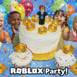 Custom Roblox Avatar Cake Topper, Gamer Birthday Party Decoration, Keychain Keepsake