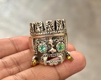 Tlaloc Aztec God Ring, Sterling Silver, Handcrafted in Taxco, Size 12 Native Jewelry