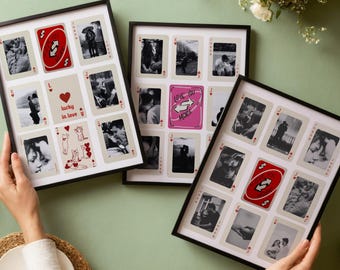 Custom Playing Cards Poster Template, Couple Photo Wall Art, Romantic Digital Download for Anniversary Valentine, Canva Template Bundle