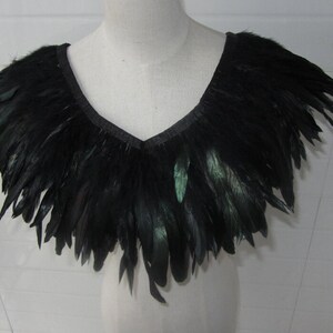 C 28 Long Burlesque Black Rooster Coque Feather Collar Shrug Cape - Etsy