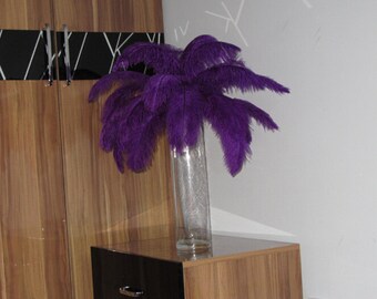 100pcs Deep Purple 14-16inch Ostrich Feather Plume for Wedding centerpieces,