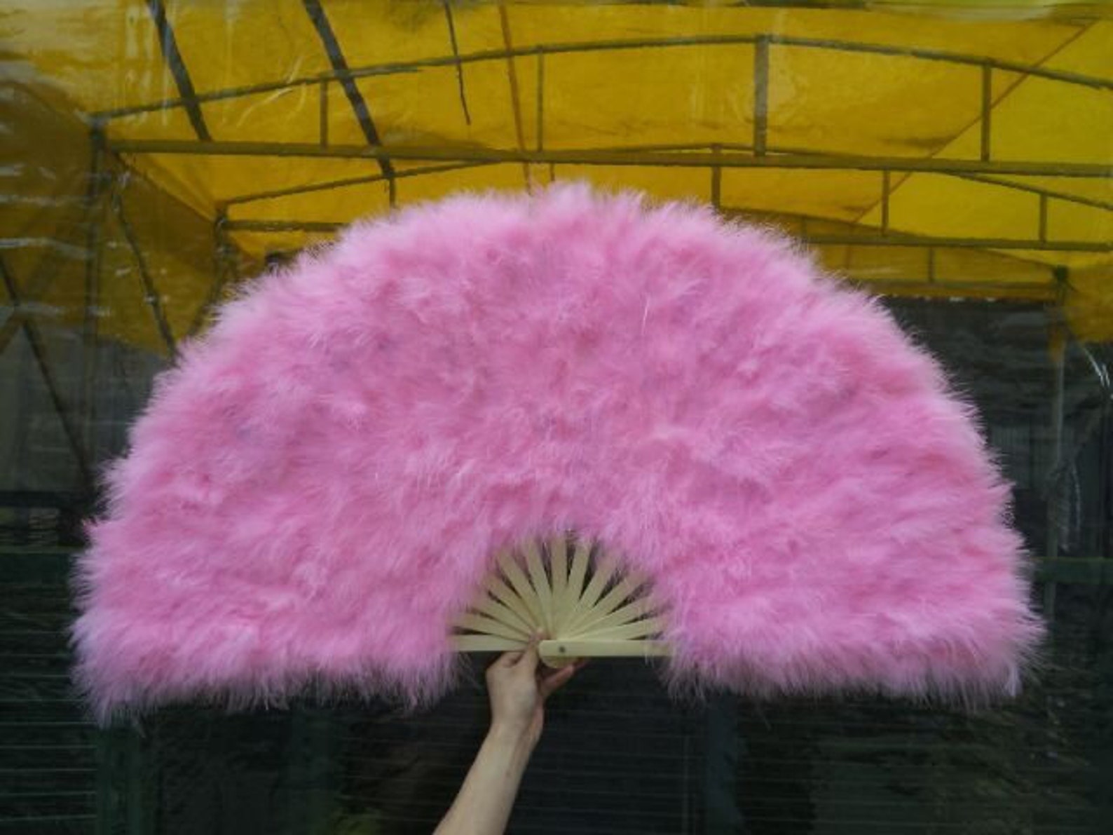 Pink 20x40inch Large Burlesque Fan Dance Feather Fan Bridal - Etsy