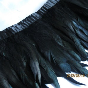 10Yards /lot Black Coque Feather Trim 14-18cm width image 2