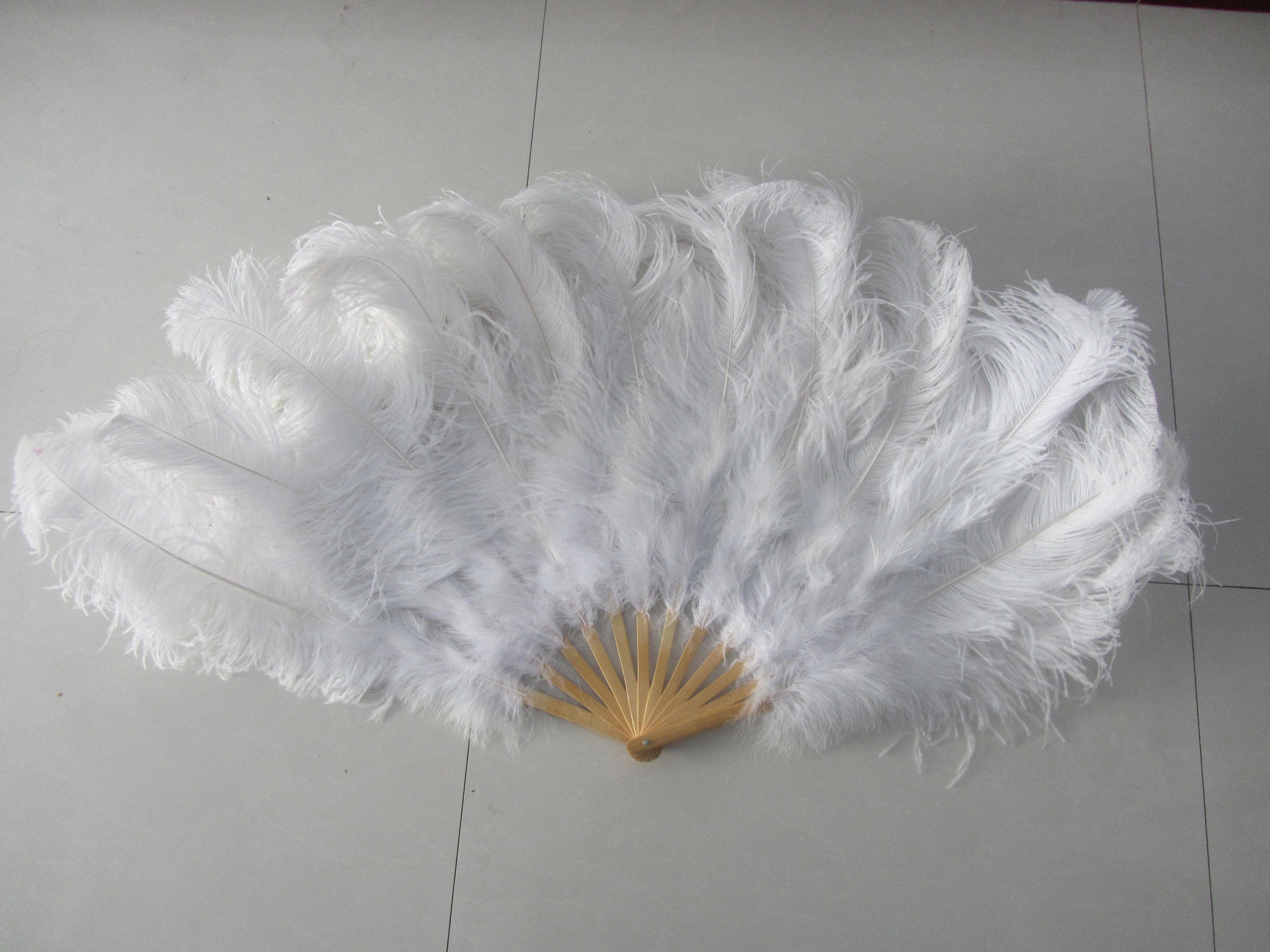 weddingfeather Discount 80*45cm Large White Feather Fan Burlesque Dance Feather Fan Bridal Bouquet