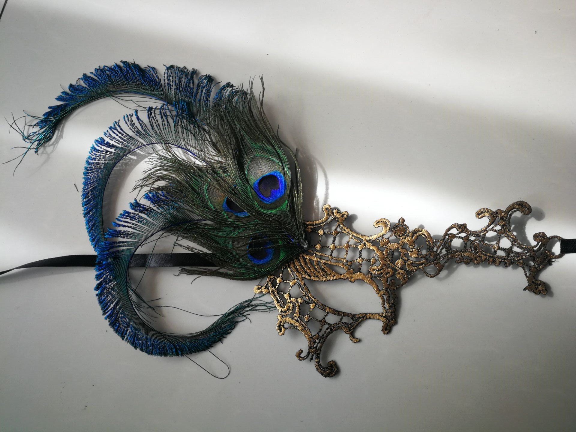 Peacock Feather Mask Party Feather Lace Mask Feather Etsy Norway