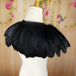 Deluxe Black Feather Collar or Cape, Fantasy Feather Collar for Events, Costume, Carnival Cosplay image 1