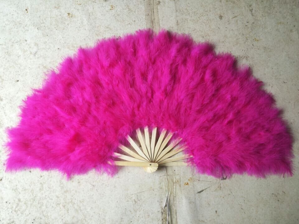 21*42inch Large Burlesque Fan Dance feather fan Bridal Bouquet Party Dance Fan Showgirl Large Fan White
