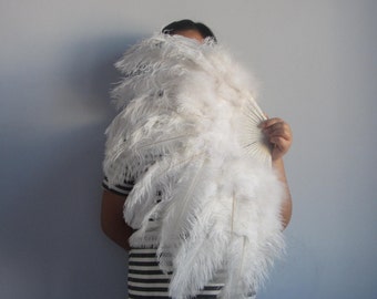 40*80cm Large Burlesque Dance  feather fan Bridal Bouquet white, red, turquoise,Royal Blue,black