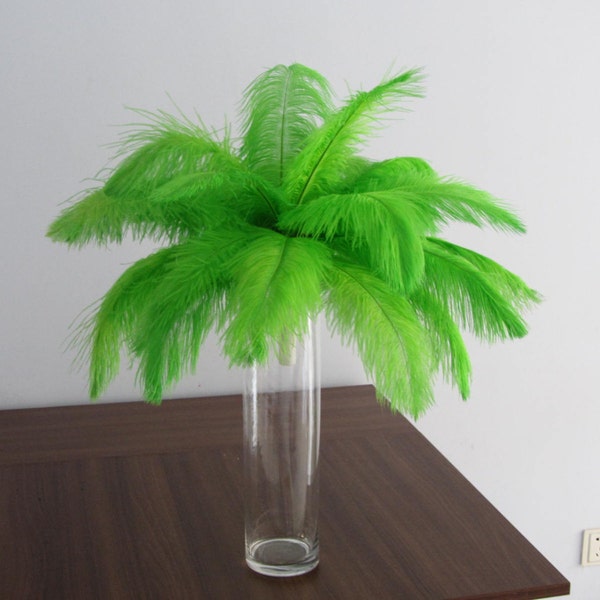 100pcs lime /neon /pomme Vert Plume d'Autruche Plume Plume pour les pièces maîtresses de mariage,